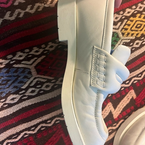 Camper Lab White Leather Slip-On Loafers with Flat Rubber Sole - Picture 6 of 7